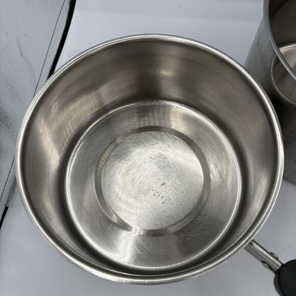 Revere Ware‎ 1801 Sauce Pan Pot Lot of 2 Stainless Steel No Lids - Picture 7 of 11